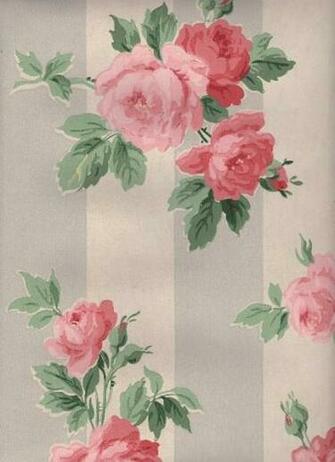 Vintage Wallpaper Cabbage Roses The Graphics Fairy