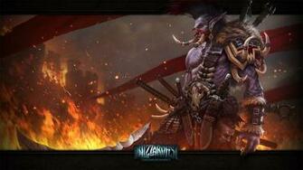 World Of Warcraft Wow Troll Weapons Flame Lock Flags Wallpaper