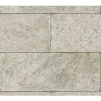 Pewter Taupe Grey Stone Block Limestone Tile Wallpaper All Walls