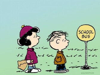 School Bus Linus And Lucy Peanuts Wallpaper