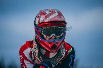 Man Wearings Motocross Helmet Photo France Image