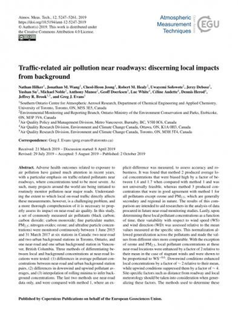 Pdf Traffic Related Air Pollution Near Roadways Discerning Local
