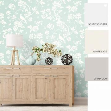 Fine Decor Chinoiserie Floral Wallpaper Mint Green
