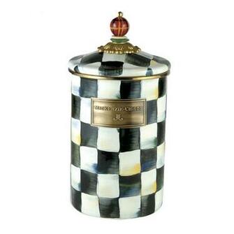 Mackenzie Childs Courtly Check Enamel Canister Large At Amara