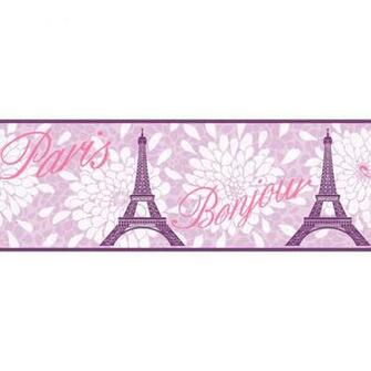 Purple Paris Wallpaper Border Ks2265b