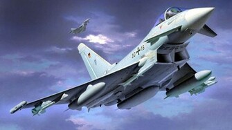 Eurofighter Typhoon Twin Engine Canard Delta Wing Fighter Plane HD