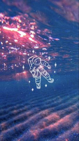 Ocean Astronaut iPhone Wallpaper Pink And Purple