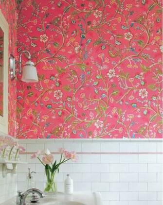 Guadeloupe Floral Wallpaper Bright And Bold Pink With Wild