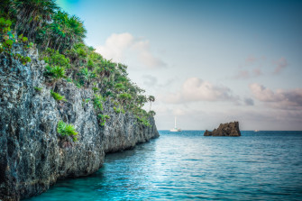 Shooting The Reef In Roatan Honduras At Sunrise