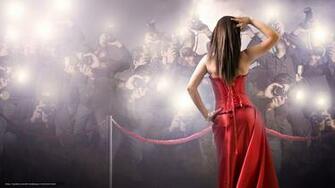 Wallpaper Girl Paparazzi Red Dress Desktop