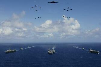 Air Force Navy And Marine Corps Aircraft Fly Overhead During The