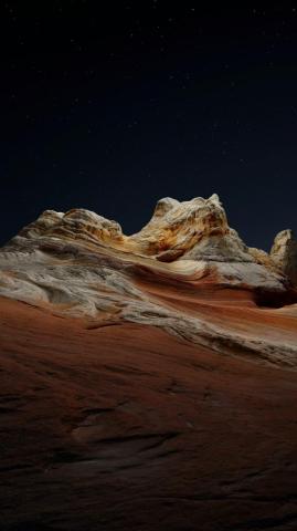 Wallpaper Ios Desert Peak Night 4k Os