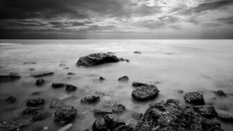 Black And White Landscapes Nature Monochrome Sea Wallpaper