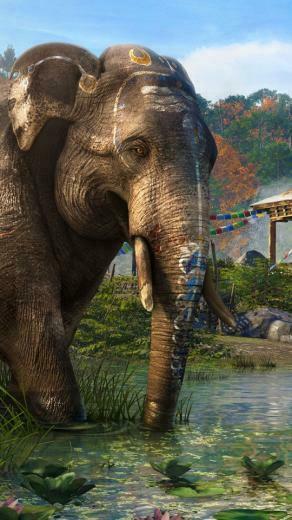Wallpaper Far Cry Mountain Lake Elephants