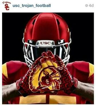 Usc Gloves Football Trojans Fight Sports Trojan