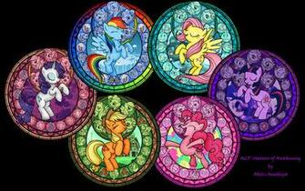 Mane Six Mlp Stained Glass Wallpaper By Akili Amethyst