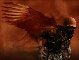 Nazi Wallpaper With Red Wings In Prootivogaze 3d