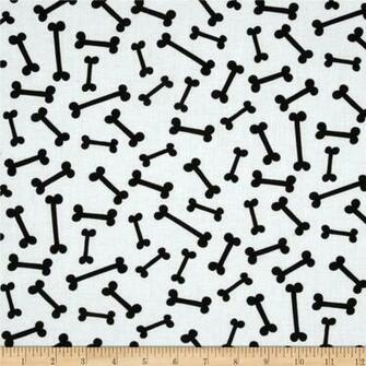 Dog Bone Pattern Background Kanvas Yard Bones White