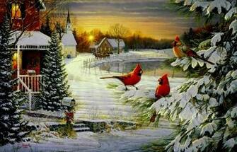 Cardinals Cardinal Bird Flying Sweet Red