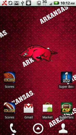 Arkansas Razorbacks Live Wallpaper With Animated 3d Logo Background