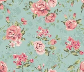 Wallpaper For Blue Vintage Floral Background