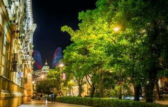 Wallpaper Night Azerbaijan Baku Image
