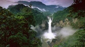 Waterfall In Amazon Rainforest HD Wallpaper Background Image