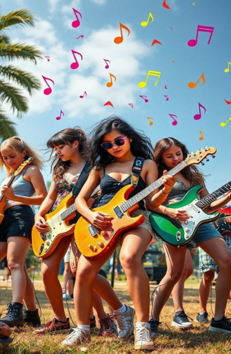 Guitar Girls Wallpaper