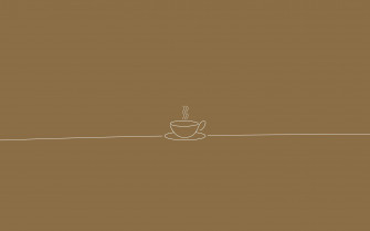 Minimalist Brown Aesthetic Workstation With Coffee And