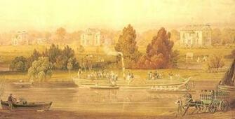 Watercolor Of The Three Villas Robert Weston Was Involved In