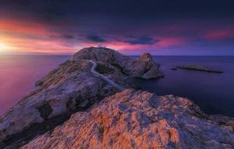 Wallpaper Sea Sunset Lighthouse Corsica The Ile Rousse Image