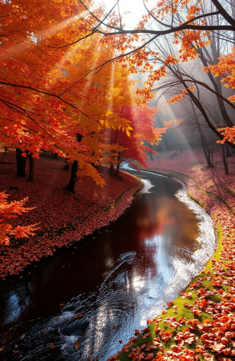Autumn Stream Wallpaper