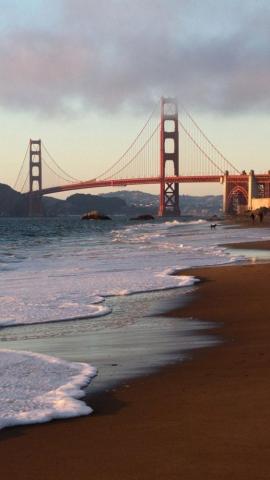 San Francisco Bridge Beach iPhone 5s Wallpaper