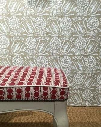 Bloomsbury Hand Printed Wallpaper In White On A Natural