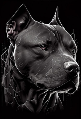 Pitbull Dog Wallpaper Black