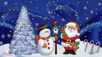 Santa Claus With Christmas Wallpaper Reendiers Deers