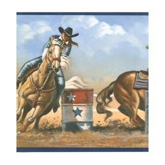 Cowgirl Barrel Racing Wallpaper Border Rolls