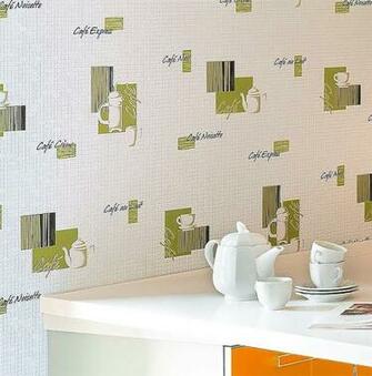 Vinyl Wallpaper Wall Coffee Mosaic Tile Decor White Yellow Grey