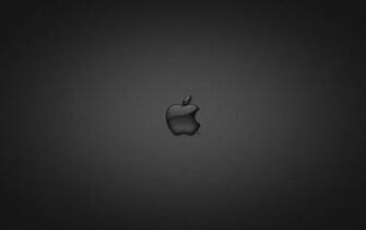 Apple In Glossy Black Desktop Wallpaper