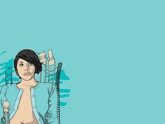 Suicide Girl Wallpaper Blue Shirt HD