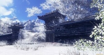 Japan Winter Artwork Wallpaper Desktop