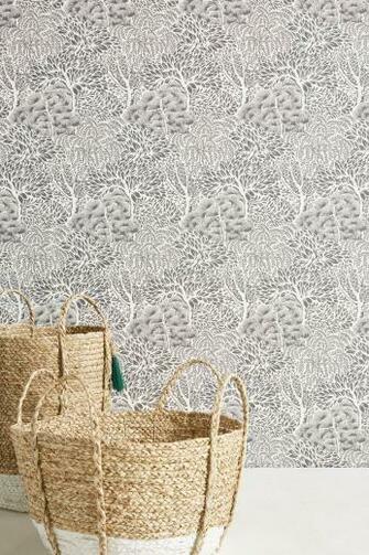 Miyuki Wallpaper Anthropologie Green Wall Decor Gold