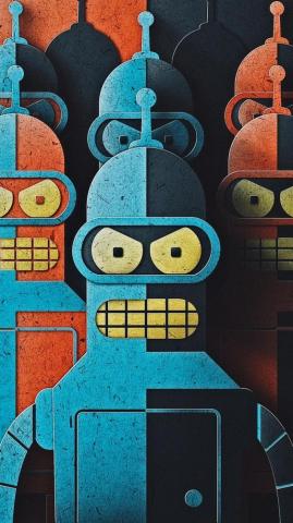 Bender Cute Mobile Wallpaper Futurama Cartoon