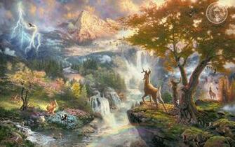 Thomas Kinkade Disney Cartoons Movies Landscapes Nature Bambie