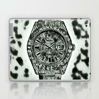 Cowhide Background Diamond Watch Laptop iPad Skin By Steevee1178