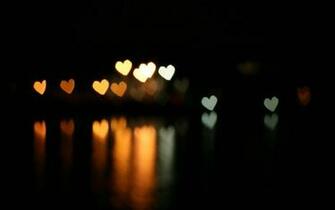 Love Wallpaper Effect Bokeh Hearts Dark Background The