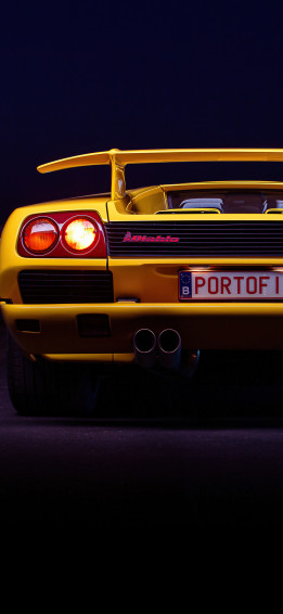 Yellow Lamborghini Diablo Rear iPhone Xs