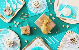 Wallpaper Background Blue Gifts Dessert Decor Cake BirtHDay