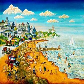 Cape May Beach Wall Art Style Wallpaper By Murals Your Way