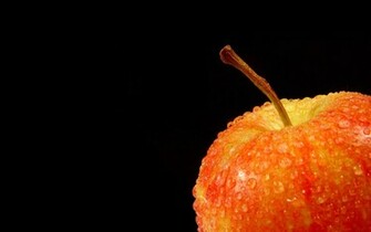 Wallpaper Orange Apple On Black Background